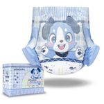 Littleforbig Adjustable Velcro Closure Adult Printed Cloth Back Diaper 10 Pieces - Little Blue BabyFur (Medium 28"-38")