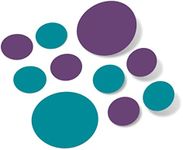 Purple/Turquoise Vinyl Wall Stickers - 2 & 4 inch Circles (300 Decals)