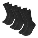 Supersox Formal/Office Crew Socks For Men Made With Premium Cotton. Reinforced Heel & Toe For Extended Durability. Anti Odour & Anti Bacterial - Pack Of 3, Free Size (Black, Regular)