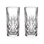 DIAMANTE Chatsworth Hi Ball Tumbler - Perfect for G&T, Water and Cocktails - Premium Lead Free Crystal - Set of 2