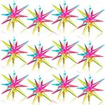 12 Pcs Explosion Star Balloons 14 Point Star Balloons 3D Star Cone Mylar Balloons 22in Colorful Foil Star Balloon for Christmas Birthday Wedding Party Supplies(Multicolor)