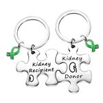 HOLLP Donor Jewelry Transplant Gift Kidney Donor Kidney Recipient Set of Keychain for Donor, stainless-steel, no gemstone