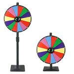 Voilamart 24 Inch Prize Wheel Spinner with Stand, Tabletop and Floor Dual Use Fortune Wheel, 14 Slots Spinning Wheel with Heavy Duty Stand, for Trade Show Fortune Spinning Carnival Games