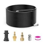 Stone Banks 15 m Pressure Washer Drain Pipe Hose Cleaning Kit Replacement for Karcher K2-K7, Bosch, Lavor, Sewer Jetter Hose with Jet Nozzle 180Bar