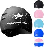 Swimming Cap. 100% Latex-Free, Durable & Waterproof Silicone Swimming Cap for Boys, Girls Kids 6-14. Professional Swim Cap for Unisex Men & Women. Non-Slip Swimming Hat for UV Protection