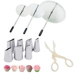 Cake Decorating Tool Kit, 7pcs Stainless Steel Icing Piping Nozzle Tips, 3pcs Cake Flower Nail and 1 Flower Lifters for Cake Fondant Cupcake