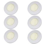 Gesto 3W Led Surface Mounted Aluminum Sticker | Cabinet Light for Display Showcase,Hallway, Closet (Warm White)-Pack of 6