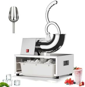 POPFOODEX Commercial Snow Cone Machine, 440LB/H Professional shaved ice machine, 350W Electric Ice Crusher, Silver Stainless Steel, Fluffy Shave Ice Machines for Home, Parties, Dessert Shops & Bars
