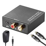 192KHz Digital to Analog Audio Converter, Tackston DAC Digital SPDIF Toslink Optical to RCA L/R & 3.5mm AUX Converter for HDTV PS3 PS4 Blueray DVD Player to Home Stereo Headphones