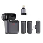 smars J12 Dual Wireless Microphone Noise Reduction Lapel Mic with Charging Case for Video Recording & Live Stream, Supports Type C Android & iOS Devices