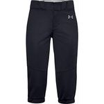 Under Armour Girls' Softball Pants , Black (001)/Baseball Gray , Youth X-Small