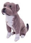 Wild Republic Rescue Dog, Pitbull, Stuffed Animal, with Sound, 5.5 inches, Gift for Kids, Plush Toy, Fill is Spun Recycled Water Bottles