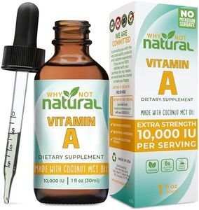 Why Not Natural Vitamin A Drops 10000 IU - Liquid retinyl Palmitate with Coconut MCT Oil, Vegan micellized VIT A Supplement for Skin, Acne - 1 oz sublingual Tincture