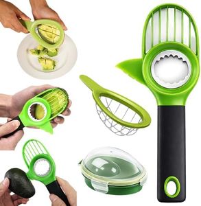 3-in-1 Avocado Slicer, 2026 New Avocado Pitter, Multifunctional Avocado Tool for Kitchen Helper, Ergonomic Avocado Cutter for Salads, Non-Slip Handle Avocado Slicer for Home Cooking (3 Set)