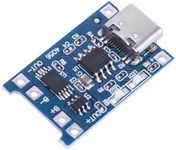 TP4056 5V 1A 18650 Lithium Battery Charger Module, Type-C USB, Dual Function