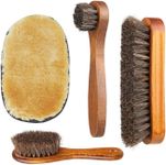 3Pcs Horse Hair Shoes Polish Brushes with Shoes Cloth Glove, Horse Hair Shine Shoes Brushes, Dauber Shoe Brush Shoes Polish Brushes Cleaning Leather Shoes Boots Care Brushes Suede Cleaning Brushes