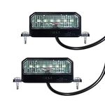 AOHEWEI 2 x LED License Number Plate Lights Rear License Plate Lamps 12~24V Waterproof Perfect for Car Trailer Truck Lorry or Boat