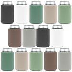 Blank Beer Can Cooler Sleeves (14-Pack) Soft Insulated Beer Cozy for Cans - HTV Friendly Plain Coolies in Bulk for Beer Cans & Bottles - Can Cozy Sublimation Blanks for Vinyl Projects & Wedding Favors