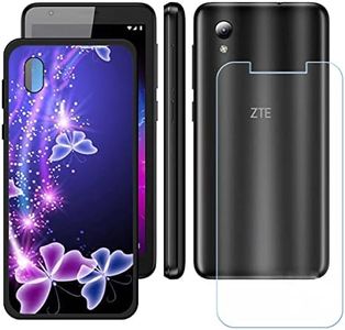 FZYM Case for ZTE Optus X Start 3 + Tempered Glass Screen Protector Protective Film,Soft Gel Black Case Shell TPU Silicone Protection Phone Cover for ZTE Optus X Start 3 (5.0") - KE170