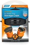 Camco RV Sewer Hose Storage Cap Set - Lug and Bayonet Caps | Allows You to Seal Both Ends of Your Sewer Hose Before Storing | Odor and Leak Proof Connection - 2 Pack (39752)