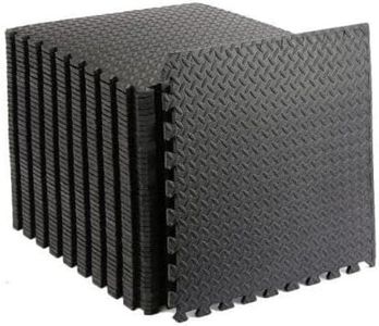 Mat Gym Flooring Mat, Foam Exercise Mats, Interlocking Puzzle EVA Floor Tiles, Non slip Rubber Cushion For Home Workout, Size 60x60cm (4 Pieces (16 Sq.ft))