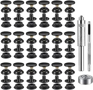 72 Pieces (18Sets) Snap Fastener Kit Tool 15MM Snap Button kit Snaps for Leather Leather Snaps and Fasteners Kit for High-Grade Metal Material Snaps for Bag, Jeans, Clothes, Fabric (Black)