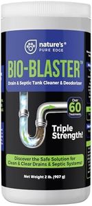Enzyme Drain and Septic Cleaner and Friendly Bacteria Booster. Extra Large 2 lb. Deodorizes and Unclogs Pipes - Septic Tanks - RV Tanks-and More. No Caustic Chemicals! Dissolves Fats, Oil, and Grease.