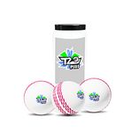 jaspo Synthetic T-20 Plus Practice Cricket Ball/Wind Balls (125-130 Gms) For - Indoor & Outdoor Street & Beach Cricket (Pack Of 3) (White)