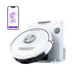 Shark PowerDetect Self-Empty Robot Vacuum Cleaner with 3D & LiDAR Navigation, Anti-Allergen & Anti-Odour Base, NeverStuck Obstacle Bypass, Carpets, Hard Floor & Pet Hair, WiFi/App/Alexa, White