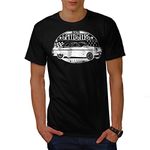 Wellcoda Vintage Speeders Old Car Mens T-Shirt, Auto Graphic Design Printed Tee Black 5XL