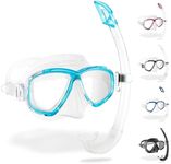 Cressi Perla & Mexico - Combo Set Dive/Snorkeling Mask & Snorkel, Adult Unisex, Transparent/Aquamarine