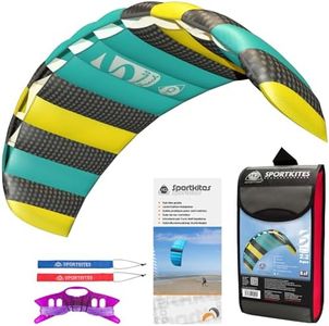 HQ Symphony Beach III 2.2 Stunt Kite, Aqua, Dual Line Foil Sport Kite…