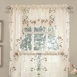 Sweet Home Collection Kitchen Window Tier, Swag, or Valance Curtain Treatment in Stylish and Unique Patterns and Designs for All Home Décor, Rosemary Linen 60.00" x 38.00"