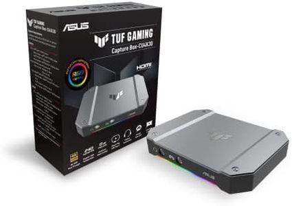 ASUS TUF Gaming Capture Card FHD120 (4K60 Passthrough, FHD120 Capture, USB C 32 Gen 1x1, Audio/Controller Inputs, Certified for OBS, Low Latency, PS4 / PS4 Pro / PS5, Xbox One/Series X/S)