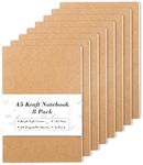 feela 8 Pack A5 Kraft Notebooks, 60