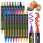 Acrylic Paint Markers, 18 Colors Dual Tip Acrylic Paint Pens Paint Markers For Rock Painting Wood Canvas Plastic Metal And Stone, Acrylic Dot Markers For DIY Crafts Making Art Supplies