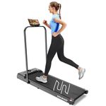 Sparnod Fitness Walking Pad Treadmill for Home Use 2.5 HP Peak DC Motor 100% Assembled Store Under Bed/Sofa Remote Control BT Speaker LED Display Mobile Holder Anti-Slip Belt (STH-3006 (2.5 HP Peak))