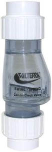 Valterra 200-CU15 PVC Swing/Spring Combination Check Valve, Clear, 1-1/2" Union