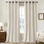 Woaboy Super Soft Velvet Curtains 90 Drop for Living Room Luxury Eyelet Drapes Blackout for Bedroom Window Treatment Thermal Insulated Soundproof & Room Darkening 2 Panels W 46 x L 90 White