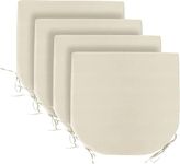 Aeron 4 Piece Outdoor Indoor Patio Garden Chair Cushion Washable with Zipper 18×18×2 Inch (Standard, Cream)