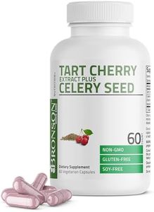 Bronson Tart Cherry Extract + Celery Seed Capsules - Powerful Uric Acid Cleanse, Joint Mobility Support & Muscle Recovery Supplement - Non-GMO Formula - 60 Vegetarian Capsules