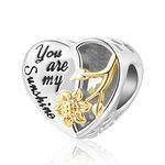 GMXLin Sunflower Heart Charm You are my Sunshine Love Bead for Mom Sister Friends Women Pandora Bracelets