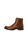 JACK & JONES Men's JFWORCA Leather 19 STS Chukka Boots, Brown(Cognac Cognac), 7 UK