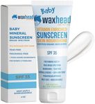 Waxhead Baby Sunscreen SPF 35, 25% Non-Nano Zinc Oxide Mineral Sunscreen for Babies, Infants & Toddlers, Kids Sunblock Face and Body Lotion, Tear-Free, Reef-Safe (4 oz)