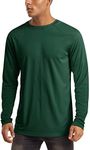MAGCOMSEN Men's Dark Green UPF 50+ Sun Protection Quick Dry Long Sleeve Athletic T-Shirt XX-Large