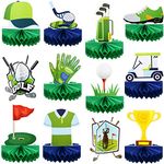 Teling 12 Pieces Golf Party Decorations Golf Honeycomb Centerpieces Golf Party Centerpieces for Tables Golf Cake Topper Golf Party Supplies for Birthday Shower Sport Themed Party Decor, 12 Styles