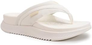 ONCAI Orthopedic Flip Flops Women with Arch Support Ladies Orthotic Recovery Sandals 2025 Comfortable Plantar Fasciitis Slip On Walking Sandal for Womans Casual Summer White Size 7.5