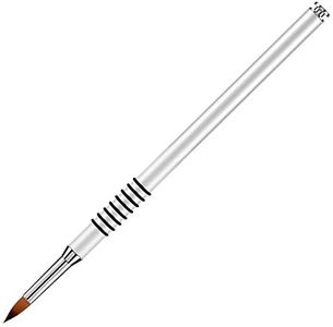 Accmor 3D Nail Art Brush for Acrylic Powder, Kolinsky Acrylic Nail Brush, Silver Metal with Non-Slip Handle (Size # 2)