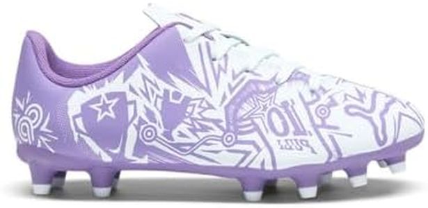 PUMA Tacto Christian Pulisic Firm, Artificial Ground Soccer Cleats Sneaker, Dewdrop-Ultraviolet, 3.5 US Unisex Big Kid