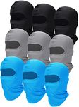 SATINIOR 9 Pieces Balaclava Full Face Cover UV Protection Neck Gaiter Breathable Skiing Balaclava Hood for Summer Winter Outdoor Use (Classic Colors)